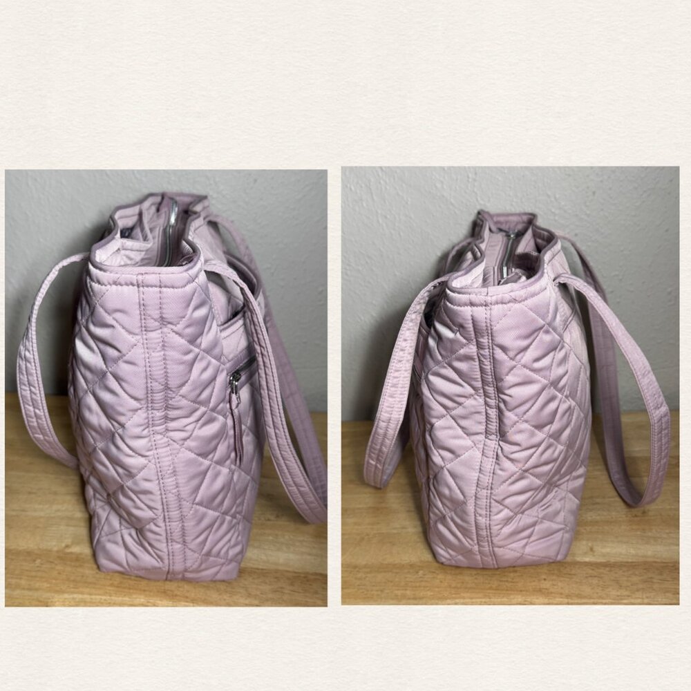 Vera Bradley Small Vera Tote in Performance Twill Hydrangea Pink - Picture 5 of 10